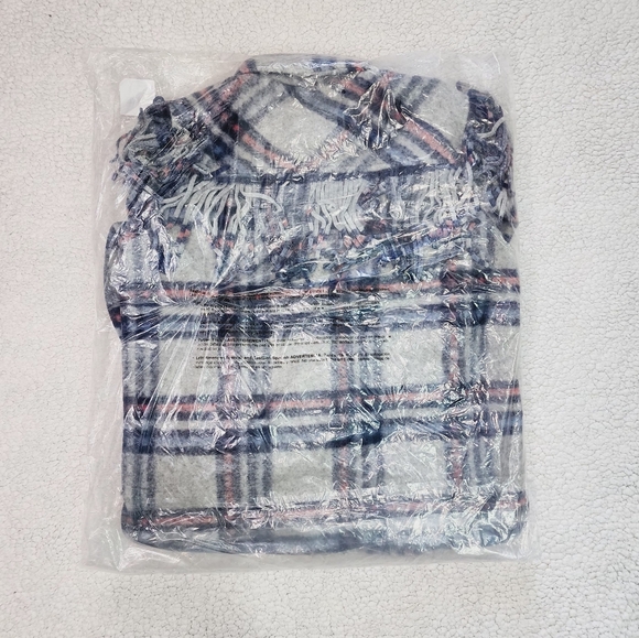 NWT BLANKNYC Plaid Fringe Shacket - Picture 7 of 8